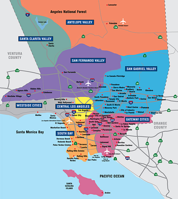 La County Map Los Angeles